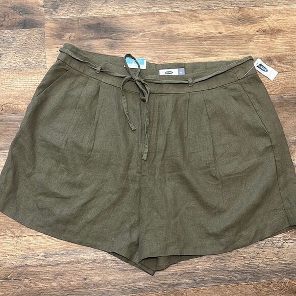 Old Navy high rise linen blend shorts size 12 - Picture 1 of 5
